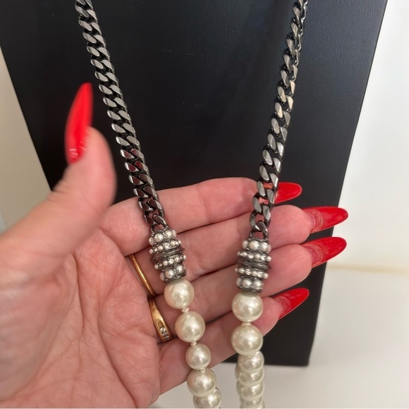 Givenchy pearl and Swarovski crystal long 40” necklace - Picture 8 of 8